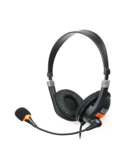 imagem de Auriculares C/ Micro Natec Drone Preto Laranja1