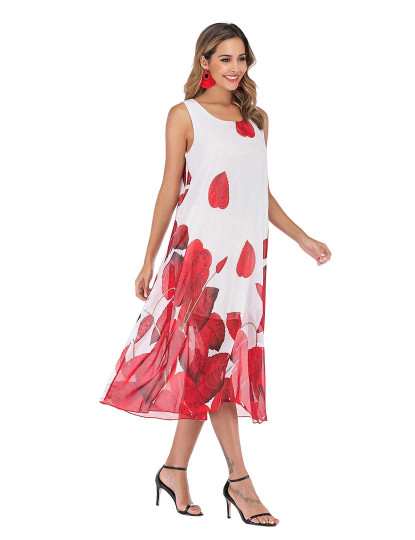 imagem de Vestido Comprido Senhora Branco E Vermelho3