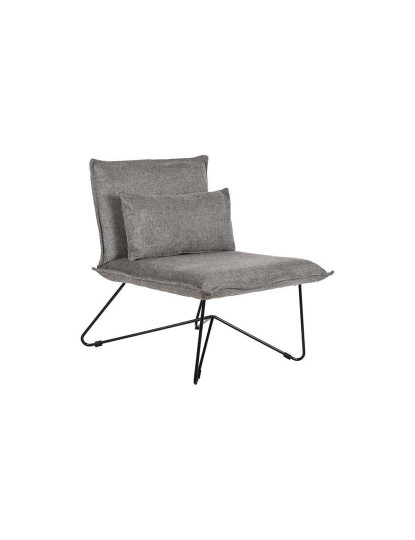 imagem de Cadeira Poliéster Metal Com Almofada Cinza 1