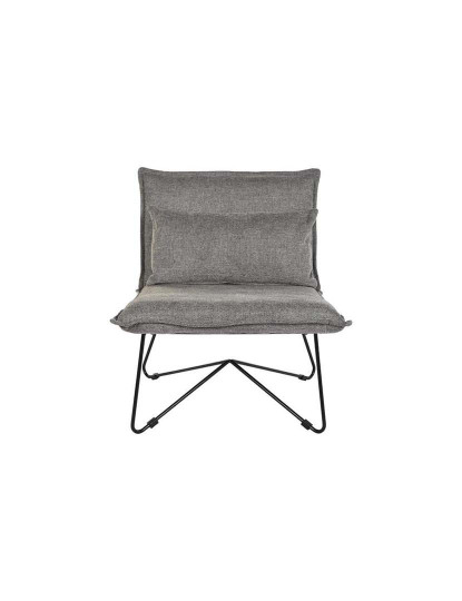 imagem de Cadeira Poliéster Metal Com Almofada Cinza 4