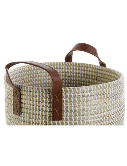 imagem de Conjunto Cestas 2 Seagrass Pu Natural 2