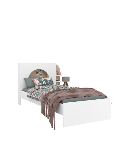 imagem de Cama Majorque Branca + Carvalho Japonês + Sobre a Cama + Mesa de cabeceira11
