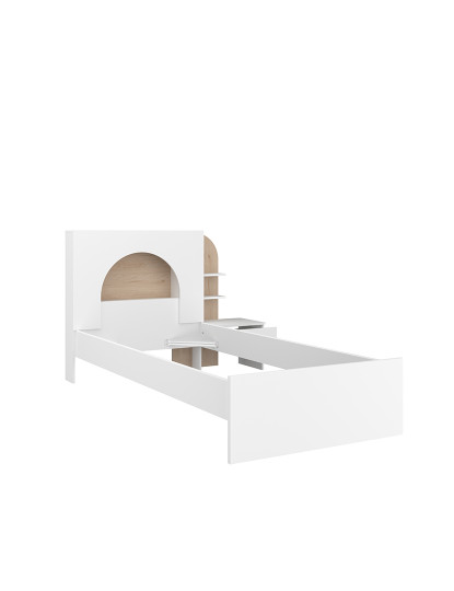 imagem de Cama Majorque Branca + Carvalho Japonês + Sobre a Cama + Mesa de cabeceira8