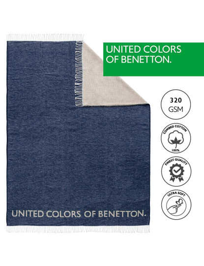 imagem de Manta Benetton Azul e Cinzento2