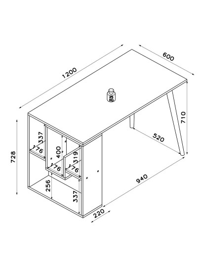 imagem de Secretária Sally Antracite Oak9