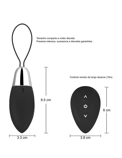 imagem de Ovo vibratório - Controlo remoto - 11 programas - Preto4