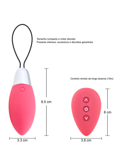 imagem de Ovo vibratório - Controlo remoto - 11 programas - Rosa4