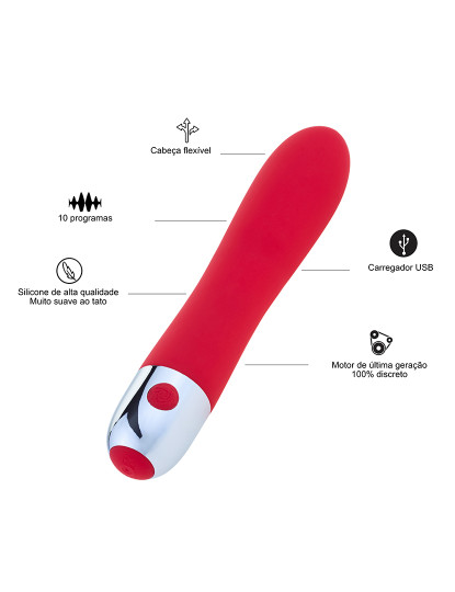 imagem de Vibrador feminino - Ponto G - 10 programas - Vermelho2