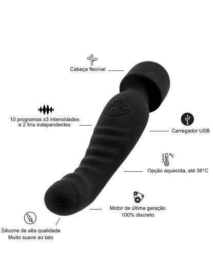 imagem de Vibrador Wand - Opção de aquecimento - 7 programas - Preto2