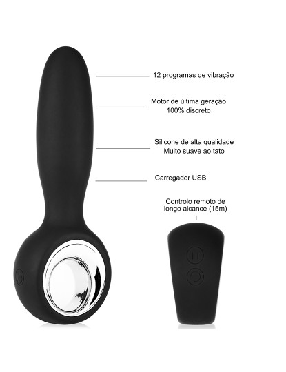 imagem de Vibrador Anal - Controlo remoto - 12 programas - Preto2