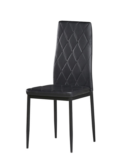 imagem de Cadeira De Sala Crown Em Pele Sintética Preto (Pack 4)1