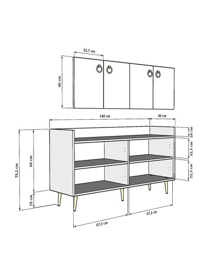 imagem de Aparador Daring Sapphire Oak Branco6