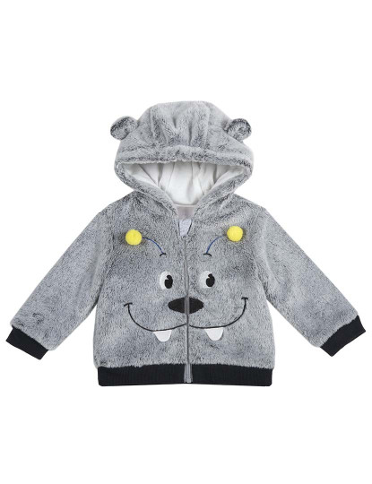 imagem de Cardigan Com Capuz Menino Cinza Escuro1