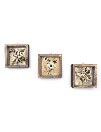 imagem de Pack 3 Quadros Vintage Flowers1