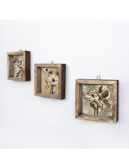 imagem de Pack 3 Quadros Vintage Flowers2