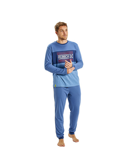 imagem de Pijama Inverno Manga Comprida Homem Azul2