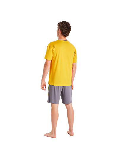 imagem de Pijama Homem Amarelo e Cinza3