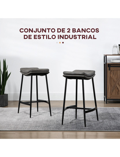 imagem de Conjunto 2 Bancos Bar Cinzento4