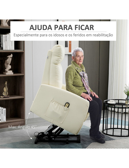 imagem de Poltrona Elevadora Elétrica Creme branco4