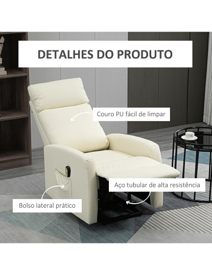 imagem de Poltrona Elevadora Elétrica Creme branco7