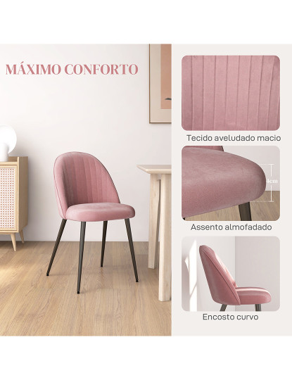 imagem de Conjunto 4 Cadeiras Rosa4