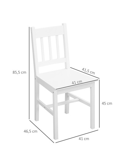 imagem de Conjunto 2 Cadeiras Madeira Branco3