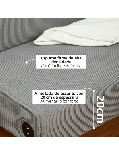 imagem de Sofá de 2 Lugares Cinzento6