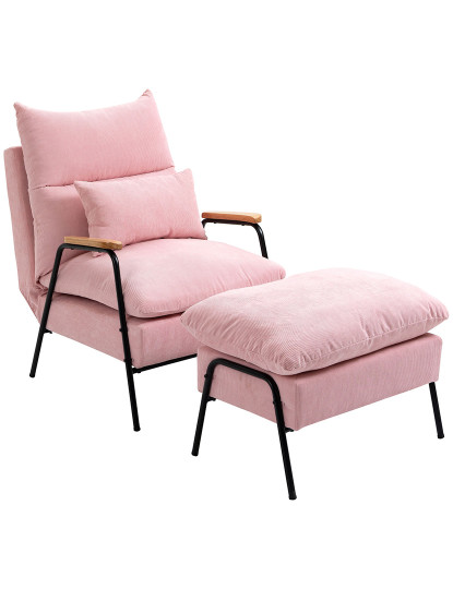 imagem de Poltrona Relax + Repousa Pés Rosa1