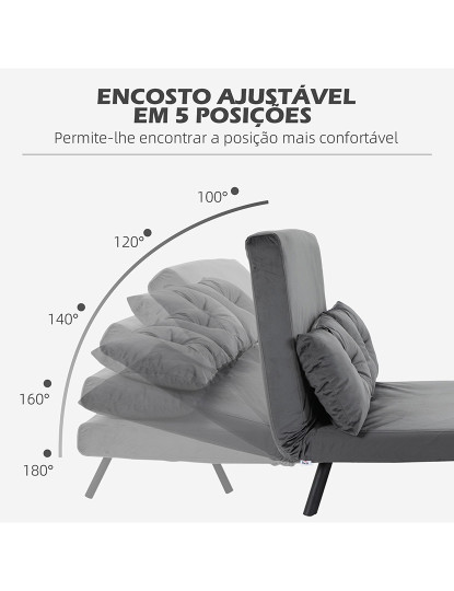 imagem de Sofá Cama Cinzento5