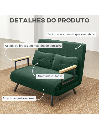 imagem de Sofá Cama Verde6