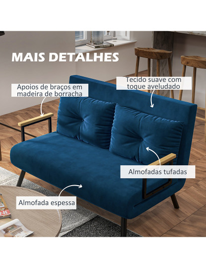 imagem de Sofá Cama Azul marrinho6