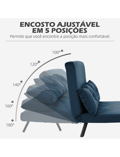 imagem de Sofá Cama Azul marrinho5