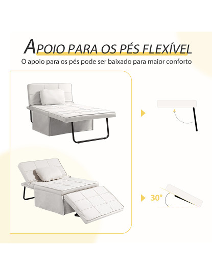 imagem de Pufe Convertível em Cama Branco6