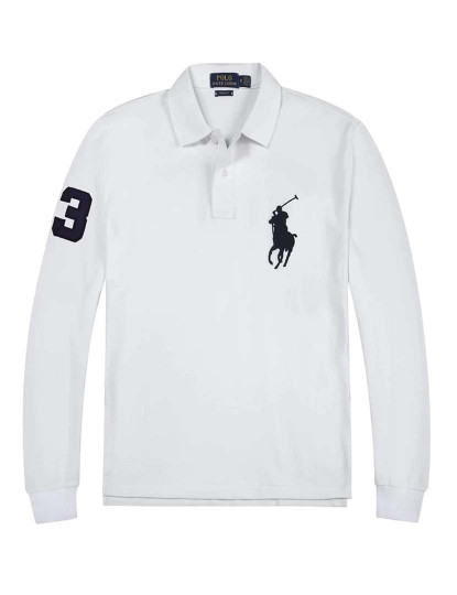 imagem de Polo Branco Logo grande Preto1