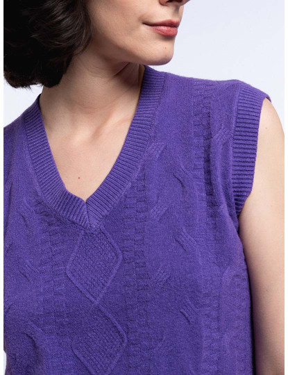 imagem de Colete De Malha Jacquard Senhora Roxo2