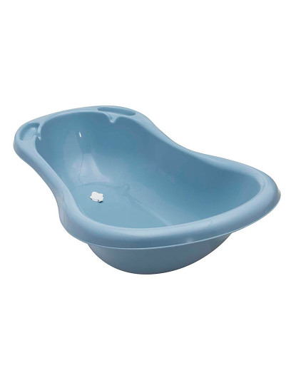 imagem de Banheira Ergonômica Com Rolha De 0 A 12 Meses 84 Cm Azul Nórdico2