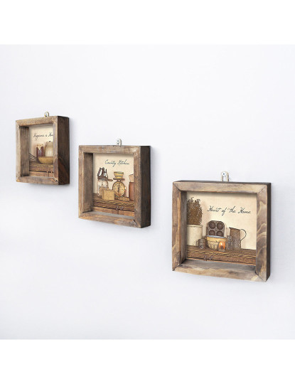 imagem de Pintura Decorativa MDF Emoldurada (3 peças) Multicor2