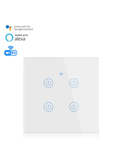 imagem de Interruptor Wifi Smarthome 4 Botões Compatível C/ Amazon Alexa e Google Home1