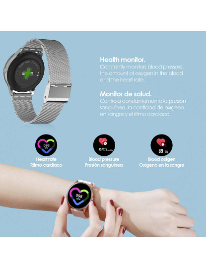 imagem de Smartwatch DT88 C/ Monitor Cardíaco, Altitude e Radiação UV Prateado 2