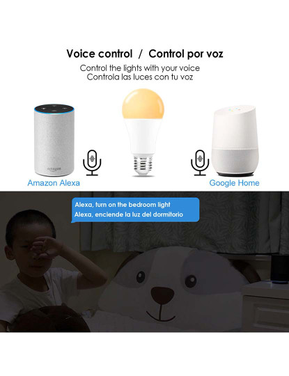 imagem de Lâmpada Led Inteligente Wifi, Ajuste de Cor e Intensidade, Compatível c/ Amazon Alexa, Google Home e Ifttt4