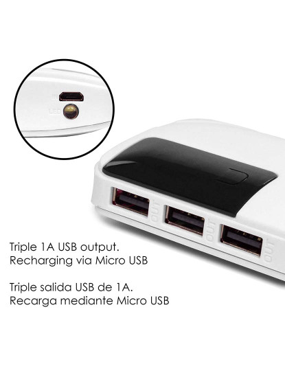 imagem de Powerbank 26000mAh R8 com indicador de porcentagem de carga, saída USB 1A tripla Branco3