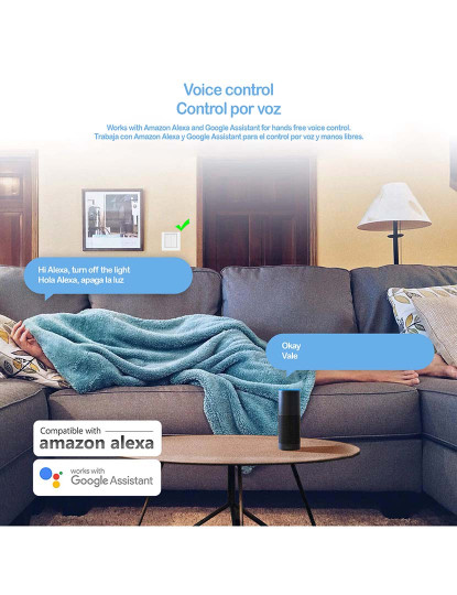 imagem de Interruptor de parede inteligente Wi-Fi Branco4