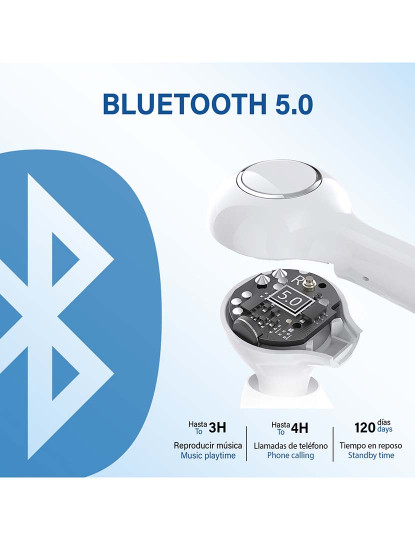 imagem de Auriculares TWS TW13 Bluetooth 5.0 Branco 5