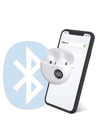 imagem de Auriculares TWS Apro 6 Bluetooth 5.1. Branco2