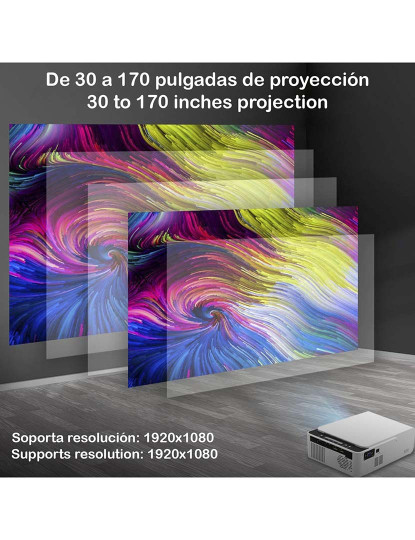 imagem de Projetor de vídeo LED T500 Wifi com Airplay e Miracast Branco 4