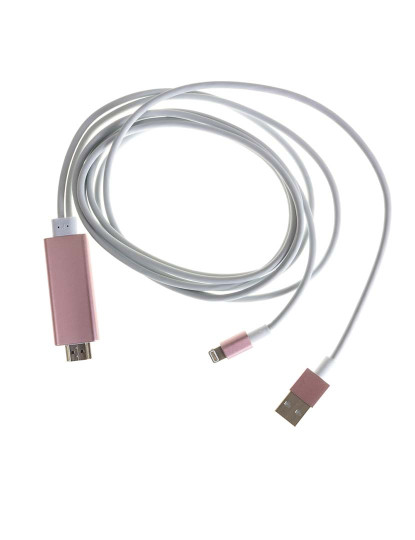 imagem de Cabo HDMI p/ Iphone/Ipad Lightning 8 Pins Rosa Dourado1