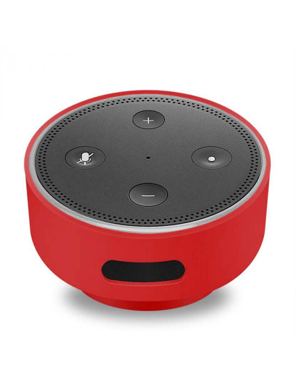 imagem de Capa de Silicone p/ Amazon Echo Dot (Gen 2) c/ Ventosa Vermelho1