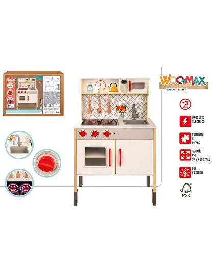 imagem de Cozinha Madeira 59,5X30X94,5 Cm Woomax 495491