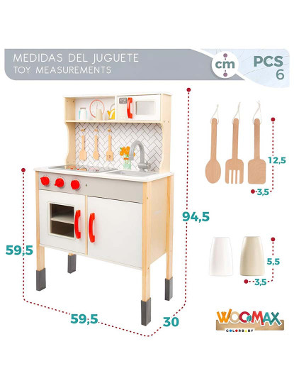 imagem de Cozinha Madeira 59,5X30X94,5 Cm Woomax 495497