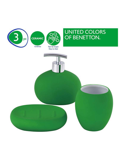 imagem de Conjunto 3 Acessórios Casa Banho Benetton Verde Elegante2